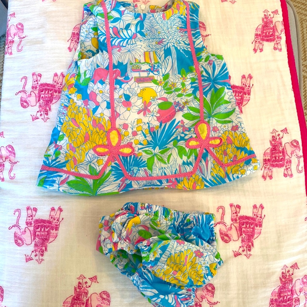 Lilly Pulitzer baby girl dress with matching bloomers